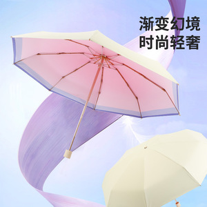 五折八骨彩胶手动晴雨伞太阳伞女防晒防紫外线银胶遮阳伞一件