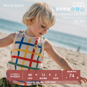 whitewheat儿童2024夏季新款小背心女男宝宝夏装纯棉薄款衣服外穿