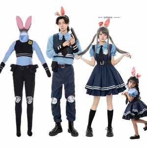 出租朱迪兔子拟人COS服装疯狂动物城兔子警官服男女成人款儿童裙