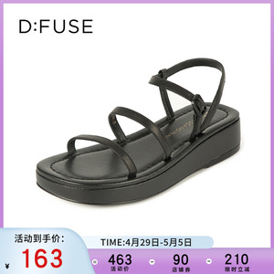 DFuse迪芙斯夏松糕凉鞋厚底坡跟一字式罗马鞋DF12115609