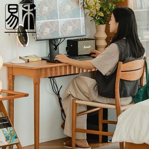 北欧窄桌子带抽屉书桌单人实木现代简约家用台式电脑桌卧室小户型