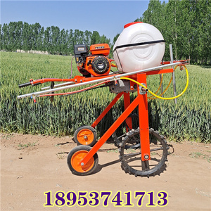 新式简易手扶式喷杆打药机农用汽油柴油动力喷药机自走式小麦玉米