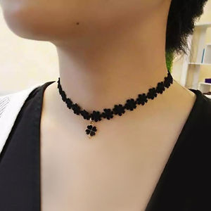 个性个性款脖子饰品锁骨链女韩国黑色颈带蕾丝项链热销脖链项圈女