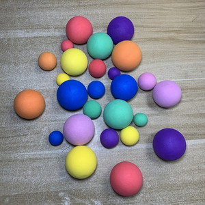 eva泡沫球儿童玩具发泡小圆球红黄蓝绿纯色投掷球软实心球2至6cm