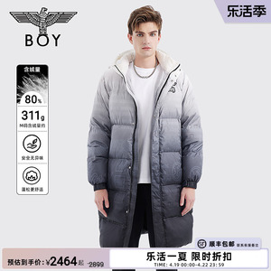 【林海雪原】BOYLONDON秋冬情侣款外套渐变保暖长款羽绒服N26004