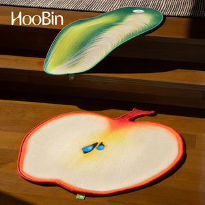 HooBin 苹果床边地毯 贝壳异形ins装饰画宠物地垫客厅艺术礼物