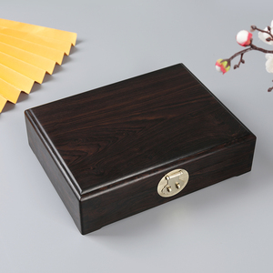 紫光檀首饰盒红木珠宝饰品收纳盒子 实木中式复古桌面耳钉储物盒