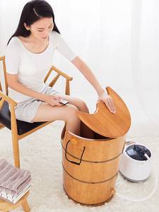 日本熏蒸桶蒸汽泡脚木桶家用实木加热过小腿洗脚养生足浴桶