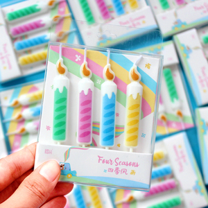生日蜡烛 儿童彩色蛋糕蜡烛装饰插件 宝宝周岁派对布置用品16盒装