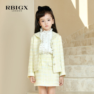 RBIGX瑞比克童装春季新款衬衫女公主装荷叶领洋气宝宝设计感上衣