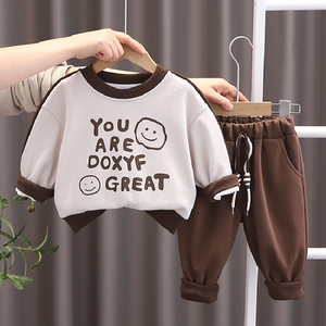 婴儿衣服春季小男孩外穿套装分体6七8九10个月宝宝一周岁幼儿春装