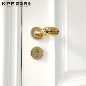 金色门锁室内磁吸门锁简约房间门锁卧室静音门把手球形锁具通用型
