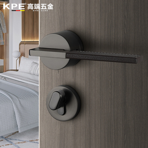 KPE门锁室内通用型卧室房门锁卫生间实木门把手灰色磁吸静音锁具