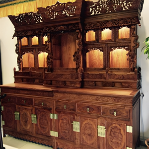家用实木藏式佛龛彩绘放佛像佛柜台密宗中式佛堂神龛立柜供桌定制