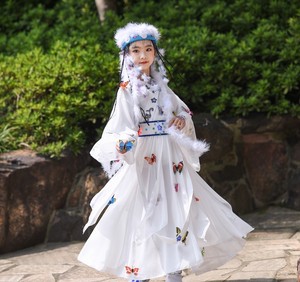 香妃同款衣服儿童还珠格格超仙女汉服演出套装含香公主服饰蒙古族