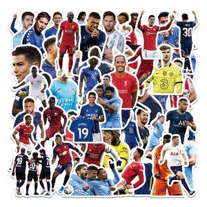 50张世界足球明星贴纸运动员周边水杯电脑行李箱装饰防水DIY贴画