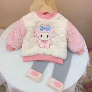 婴儿衣服秋冬季韩版洋气6加绒7保暖套装8分体9个月一岁女宝宝冬装