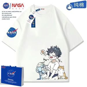 NASA官方联名宽松夏季短袖t恤男潮流卡通青少年学生纯棉半袖体恤t