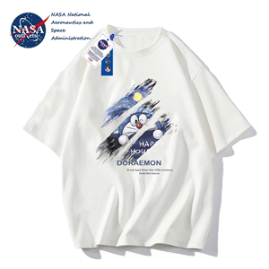 NASA联名短袖t恤男士日系夏季新款潮牌涂鸦情侣装半袖体恤上衣女