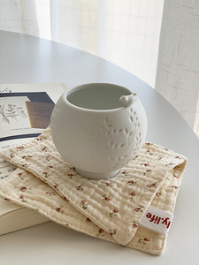 安木良品 外贸订单 日式树枝小鸟浮雕磨砂面透光陶瓷手握茶杯子