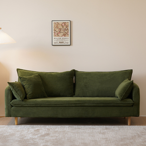 北欧复古双人沙发美式小户型客厅布艺可拆洗灯芯绒三人沙发椅组合