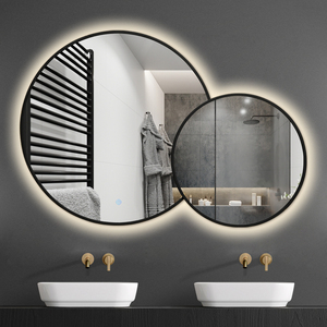 双圆时尚浴室镜智能镜卫生间酒店发光镜子洗手台北欧灯镜