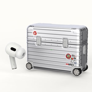 适用苹果airpodspro3保护套壳行李箱贴纸新款DIY定制潮图金属电镀银纯色黑红白品牌正版一二三代耳机壳高级感