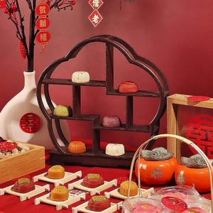 中式订婚布置甜品台摆件花型古架架子摆台摆盘点展示架心甜点糕点