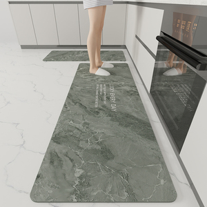 厨房地垫防滑防油可擦免洗耐脏北欧大理石纹脚垫子硅藻泥吸水地垫