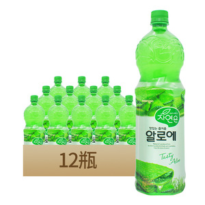 韩国原装进口 熊津芦荟汁粒粒果肉1.5L*12瓶 果汁粒果肉饮料