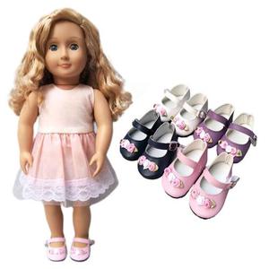 For Baby Doll Shoes Black White Prink Rose RedShoes Fits f