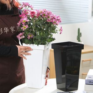 花瓶醒花桶花筒方形塑料家用大号落地花店鲜客厅鲜切花插花筒