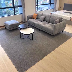 现代大宅高级灰地毯客厅2024新款轻奢高级感办公室整铺沙发茶几垫