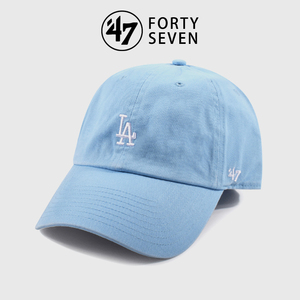 正品47brand棒球帽刘浩存同款夏季天蓝色小标NY帽子软顶LA鸭舌帽