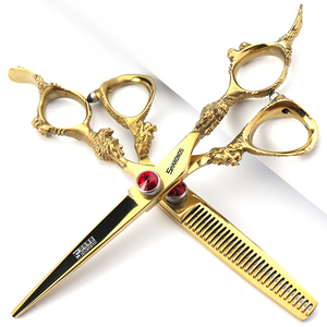 莎伦蒂思6寸理发剪刀平剪无痕V齿牙剪组合正品发型师推荐个性龙剪