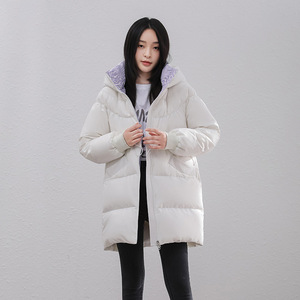 品依千百惠羽绒服女2023年冬季韩版短款外套90绒白鸭绒服大码女士