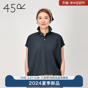 45R女士24夏季新款澳大利亚棉密织凸纹M型POLO短袖T恤2450471531