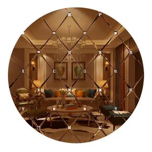 艺术玻璃拼镜背景墙边框造型玻璃墙茶镜菱形客厅电视饭厅镜面定制