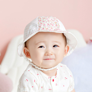 24新款日本制阿咔匠的城婴幼儿防晒帽子女宝宝遮阳盆帽 44-48cm