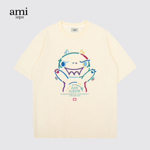 AMI IEPO官方夏季短袖男女恶魔时尚卡通创意潮牌ins情侣款纯棉T恤