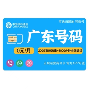 广东省广州深圳佛山东莞移动流量卡纯流量卡电话卡电话号码5G上网