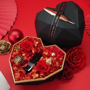 口红礼盒空盒子包装适用于各大牌口红高档洒金永生花礼物创意礼品