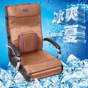 布兜亚麻椅垫四季通用老板椅坐垫 加厚防滑连靠背办公室椅垫椅套