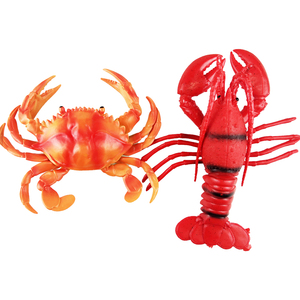 仿真发声螃蟹龙虾捏捏叫软胶海洋动物模型大闸蟹儿童亲子抖音玩具