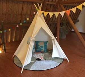 三角小帐篷室内儿童阅读区白色宝宝野餐娃娃家幼儿园图书区户外