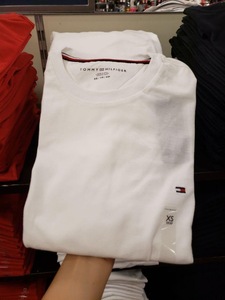 正品代购tommy hilfiger 汤米短袖T恤男士纯棉圆领白色半袖打底衫