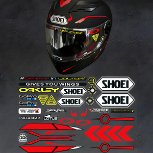 适用SHOEI HJC KYT摩托车头盔贴纸镜片改装GoPro贴画反光防水拉花
