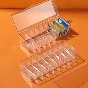 桌面名片盒卡片房卡卡牌收纳盒高端大容量透明亚克力摆台创意车载