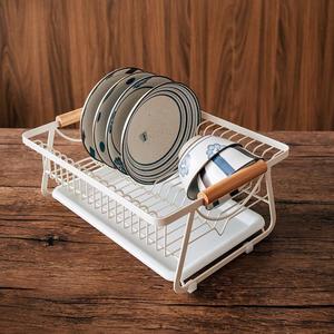 日式铁艺盘碗架沥水水杯架厨房餐具家用收纳篮置物架北欧风放碗架