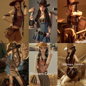 西部牛仔欧美杂志风辣妹写真服装潮拍性感个性日韩摄影主题艺术照